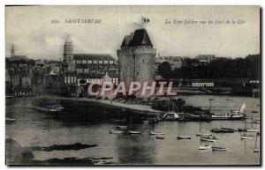 Old Postcard Saint Servan Solidor Tower View From Fort De La Cite