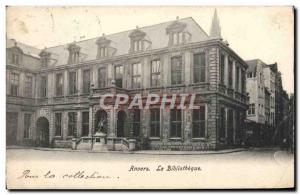 Old Postcard Antwerp The Library