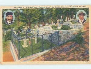 Linen CEMETERY GRAVEYARD Deadwood - Near Rapid City South Dakota SD HM9776