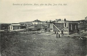 1907 Postcard; Remains of Harlowtown MT after Fire Wheatland County Unposted