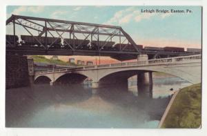 P242 JL old postcard railroad lehigh bridge easton penn.