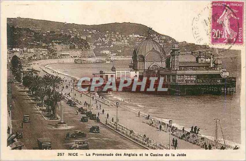 Old Postcard Nice Promenade des Anglais and the Casino of Jetee