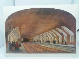Vintage Postcard Painting of Metropolitan Railway Baker Street Station 1863 GWR