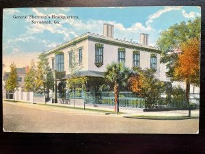 Vintage Postcard 1908-1910 General Sherman's Headquarters Savannah Georgia (GA)