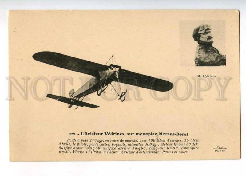 233145 FRANCE AVIATION airplane Morane-Borel pilot VEDRINES  