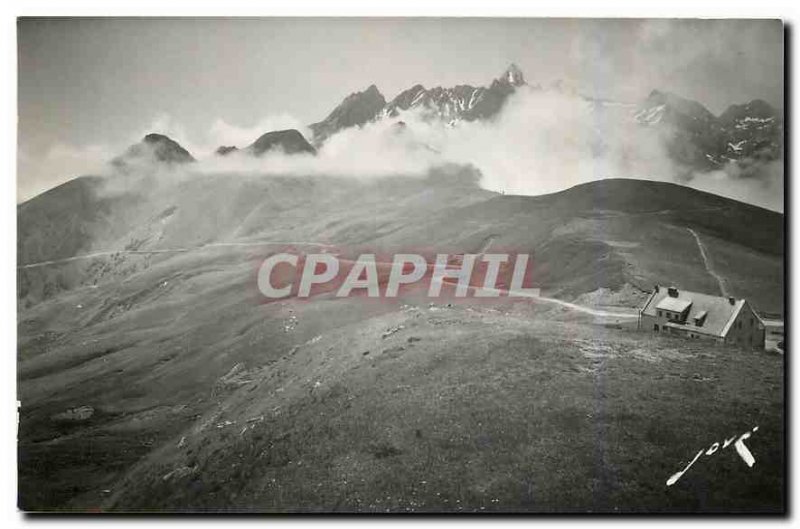 Old Postcard All France Col d'Aubisque Hotel and the road to Argeles