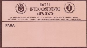 Brasil Rio Hotel Inter-Continental Vintage Luggage Label sk3516