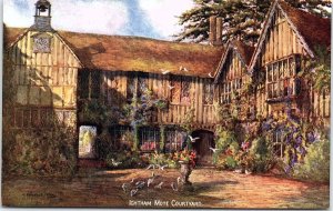 c1910 IGHTHAM MOTE COURTYARD KENT MOATED MEDIEVAL MANOR HOUSE POSTCARD 43-22
