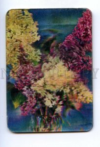 498251 USSR 1981 year Lilac flowers lenticular 3D Pocket CALENDAR