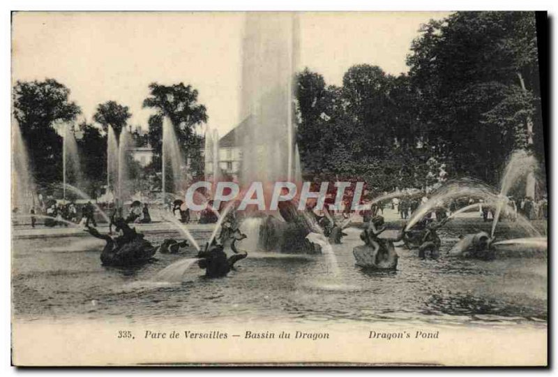 Old Postcard Park of Versailles Basin Dragon