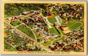 Aerial View University of Cincinnati, Cincinnati OH Vintage Postcard C69