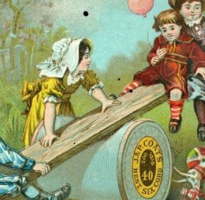 1880's J&P Coats Thread Giant Spool See-Saw Children Hobby Horse P159