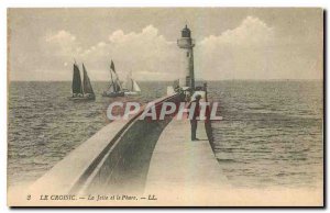 Old Postcard Croisic La Jetee and the Lighthouse
