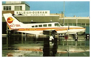 Sunbird Airlines Cessna 402 Raleigh Durham North Carolina Airport Postcard