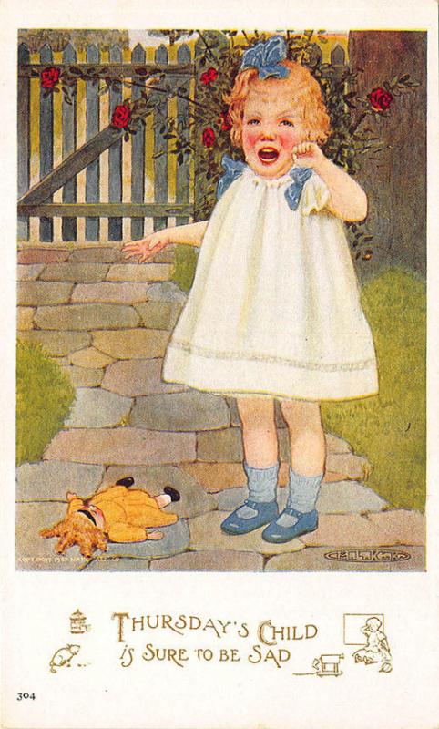 Signed Maria Kirk Thursday's Child Sure to be Sad #304 Postcard