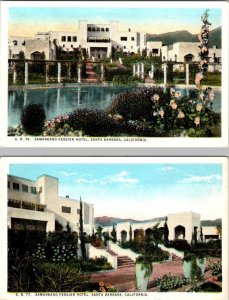 2~ca1920's Postcards Santa Barbara CA California SAMARKAND PERSIAN HOTEL~Garden