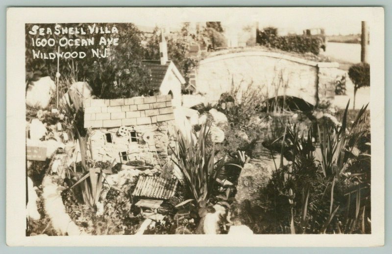 Wildwood New Jersey~Sea Shell Villa @ 1600 Ocean Avenue~1930s RPPC Poscar 