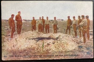Mint England Picture Postcard Burial Of Two British Soldier On The Battlefield