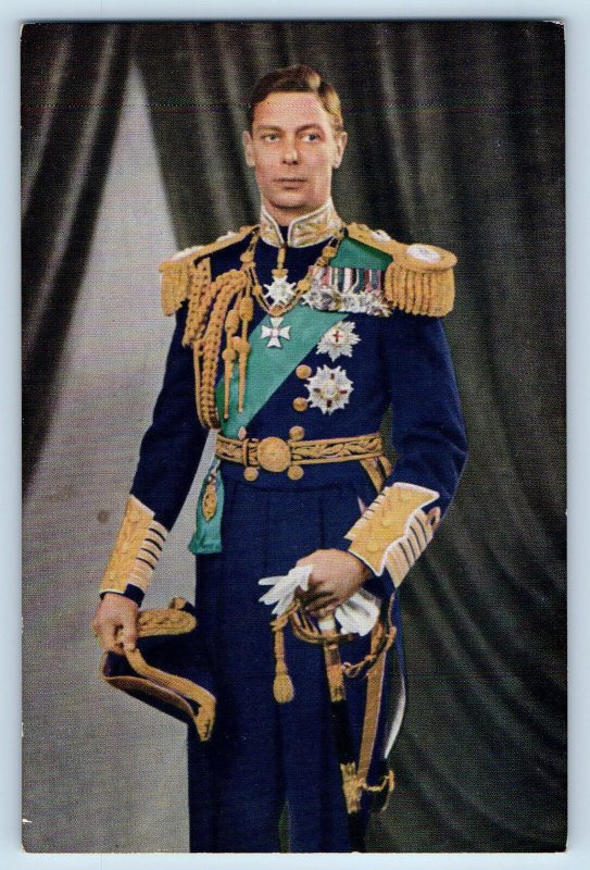 London England Postcard King George VI 1941 Unposted Vintage Tuck Art