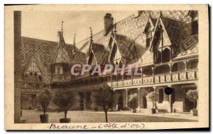 Old Postcard Beaune Court & # 39honneur of God & # 39Hotel