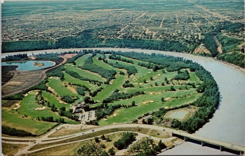 Mayfair Golf & Country Club Edmonton Alberta Aerial Golf Course 60s Postcard H28