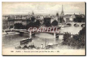 Postcard Old Paris Panorama of the Seine took the Pont des Arts Eiffel Tower
