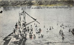 Miami Valley Chautauqua Ohio 1918 Postcard In The Swim at Miami Valley