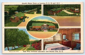 CHEROKEE, North Carolina NC ~ Roadside Motel LLOYD'S MOTOR COURT 1940s  Postcard
