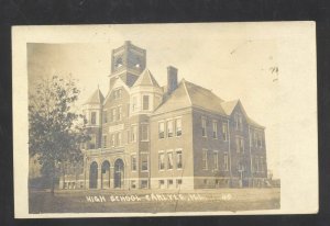 RPPC CARLYLE ILLINOIS HIGH SCHOOL BUILDING VINTAGE REAL PHOTO POSTCARD