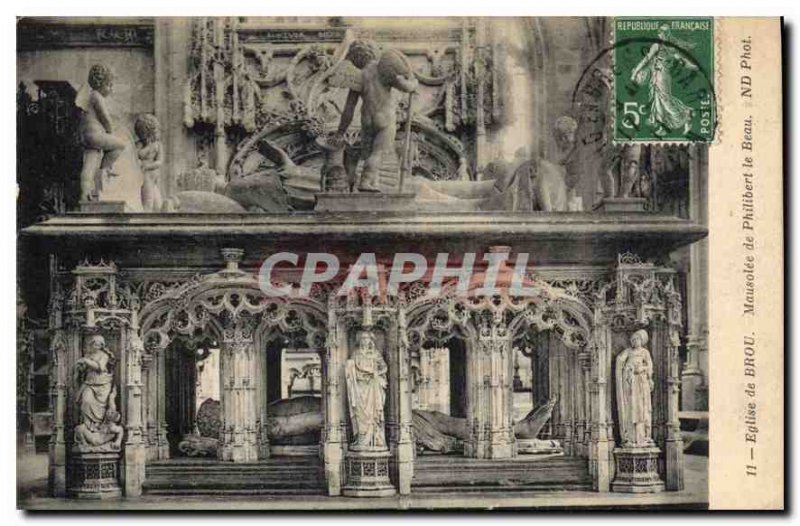 Postcard Old Brou Church Mausoleum of Philibert le Beau