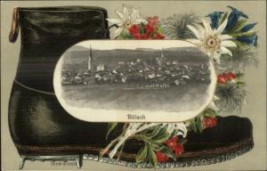 B�lach Bulach Switzerland BOOT SHOE Border c1910 Embossed Postcard