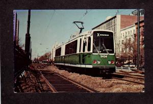 MA MBTA Trolley Car 3434 Boston to Kenmore Square Mass Massachusetts Postcard