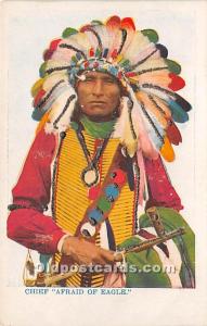 Chief Afraid of Eagle Indian Unused glitter on card