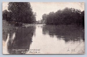 J99/ West Milton Ohio Postcard c1910 Stillwater River Scene  320