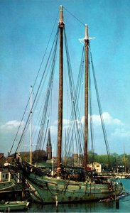 Maryland Annapolis Chesapeake Bay Schooner In Annapolis Harbor 1964