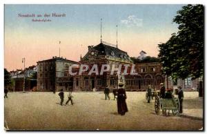 Old Postcard Neustadt an der Hardt Bahnhofplatz