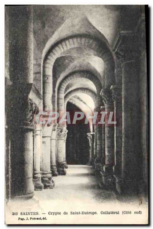 Postcard Old Crypts Saintes Saint Eutrope Collateral south coast