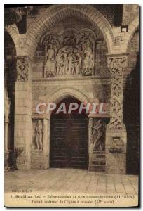 Old Postcard Souillac Abbey Church Style Romano Byzantine interior Portal & #...