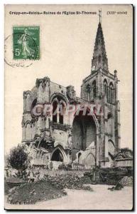 Old Postcard Crepy En Valois I Ruins of St. Thomas Church (XIII century)