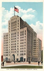 Vintage Postcard Maccabees Building Home Office Headquarters Detroit Michigan MI