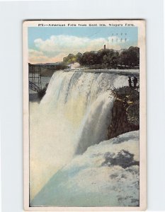 Postcard American Falls from Goat Isle, Niagara Falls, New York