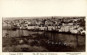 curacao, D.W.I., WILLEMSTAD, Partial View (1930s) Capriles No 28 RPPC Postcard 2