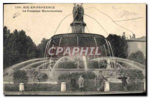 Old Postcard Aix en Provence The monumental fountain