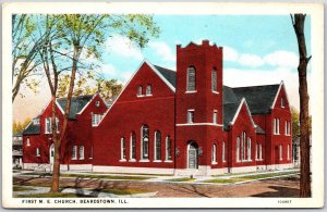 First United Methodist Church Beardstown Illinois IL Parish Building Postcard