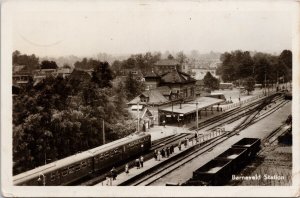 Netherlands Barneveld Railway Station Trains Depot RPPC Postcard H59 *as is