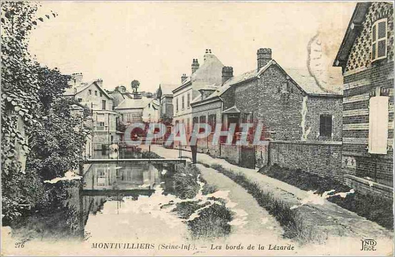 Postcard Old Montivilliers Seine Inf The Banks of the Lezarde