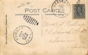 Westgate Iowa~I've Got My Eyes on You-o-o~Farm Girl~Cowboy~Hayrack~1908 RPPC 