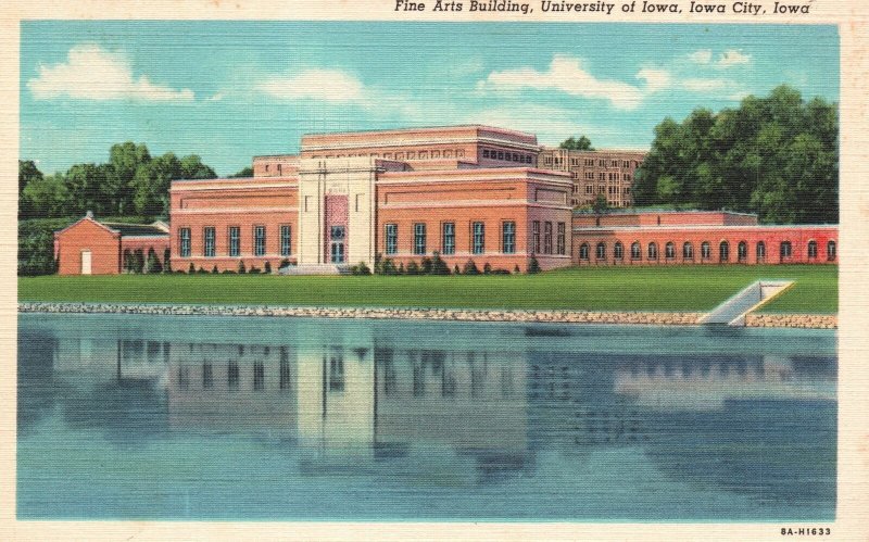 Vintage Postcard Fine Arts Building University Of Iowa Building Iowa City Iowa