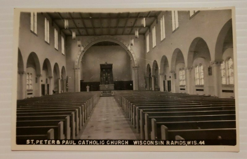 Vintage Postcard St Peter Paul Catholic Church Wisconsin Rapids Wisconsin    762