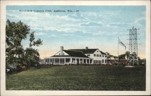 Appleton Wisconsin WI Riverview Country Club Vintage Postcard